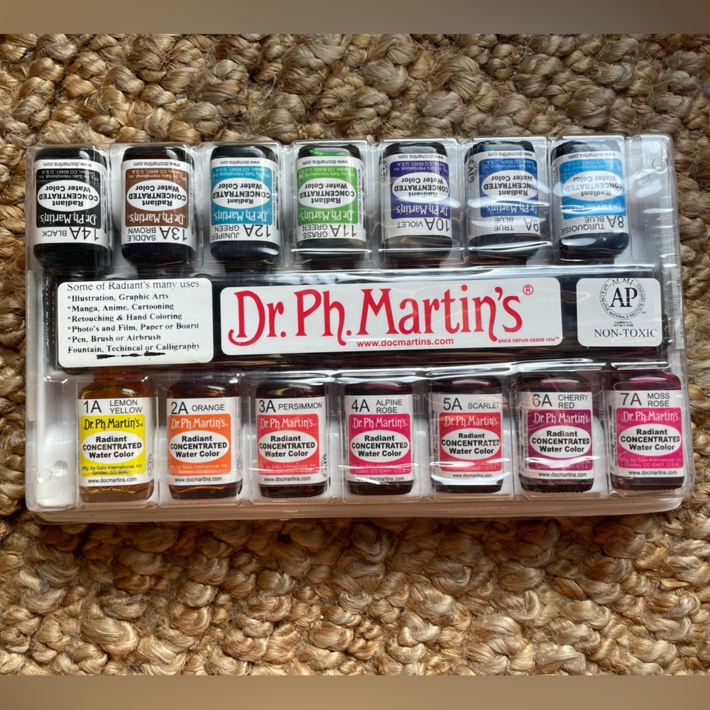 NWT Dr. Ph. Martin’s RADIANT CONCENTRATED WATER COLOR, 0.5 OZ, SET A